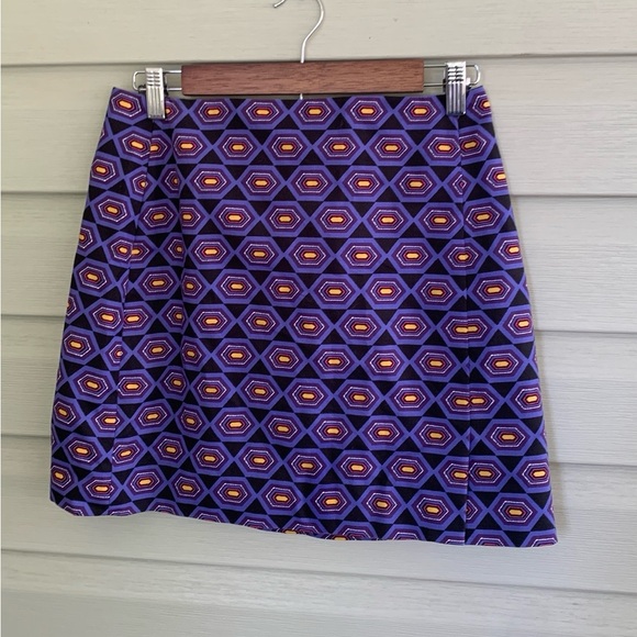 KATE SPADE Saturday Mini Skirt straight cotton blend sz 6 abstract retro NWOT - Picture 1 of 9